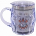 Caneca Térmica Transparente Com Tampa 500ml - Corinthians