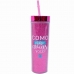 Copo Canudo Cilindro Pink 450ml - Projeto Kiwi