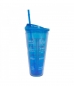 Copo Gigante Com Canudo Azul 950ml - Projeto Kiwi