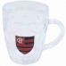 Caneca Vidro Brasão Metal 400ml - Flamengo