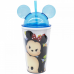 Copo Azul Com Canudo E Orelhas Mickey & Minnie Tsum Tsum 450ml - Disney