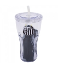 Copo Com Canudo 550ml E Mochila Tipo Saco - Santos