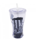 Copo Com Canudo 550ml E Mochila Tipo Saco - Santos