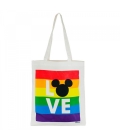 Bolsa Sacola Retangular Mickey Love Rainbow 40x33cm - Disney